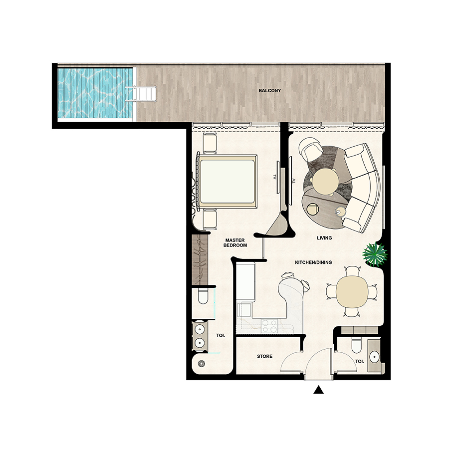 One Bedroom 66m²